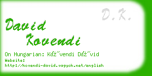 david kovendi business card